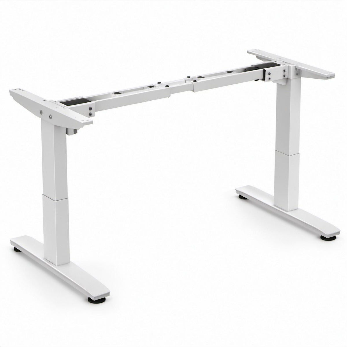 Elektrisch höhenverstellbares Tischgestell aus Stahl, Weiß, 100–160 x 60 x 70–118 cm