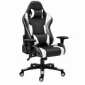 Ergonomischer Gamingstuhl aus PU-Kunstleder, Schwarz/Weiß, 70 x 70 x 124–134 cm