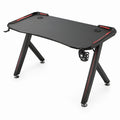 Gaming-Schreibtisch in Schwarz/Rot mit Stahlgestell, MDF-Tischplatte, 120 x 60 x 75 cm