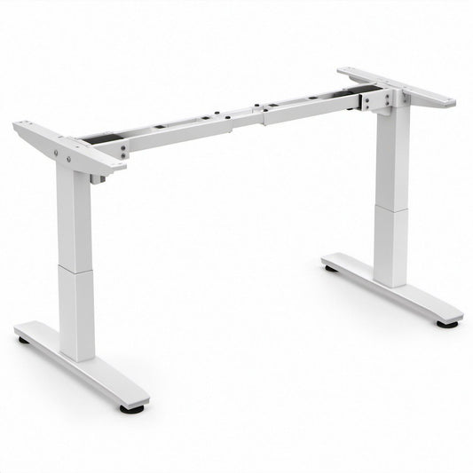 Elektrisch höhenverstellbares Tischgestell aus Stahl, Weiß, 100–160 x 60 x 70–118 cm